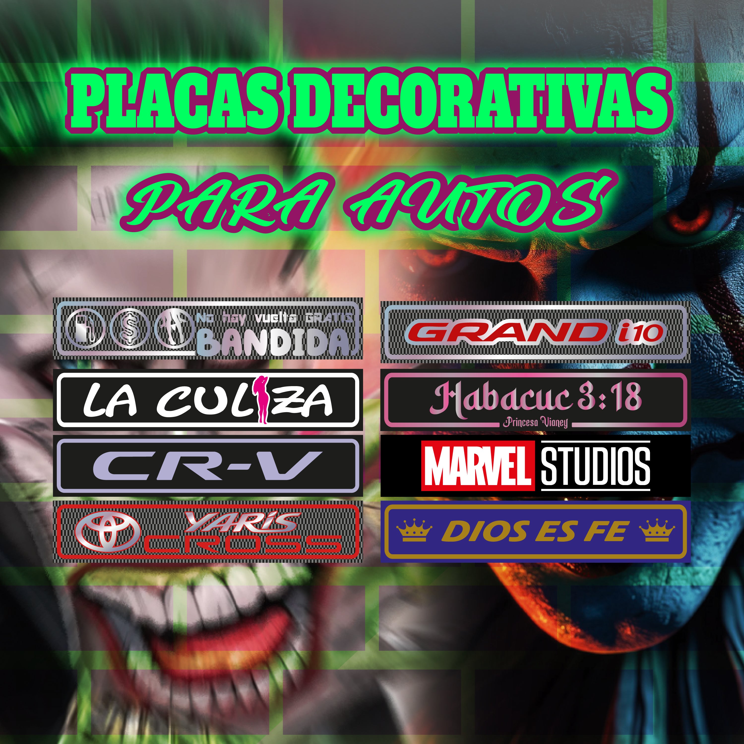 Placas decorativas para auto en panamá – Printegm