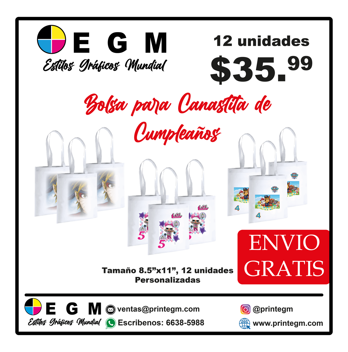 Bolsas Ecológicas Para Cumpleaños