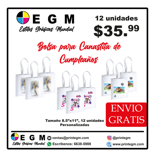 Bolsas Ecológicas Para Cumpleaños
