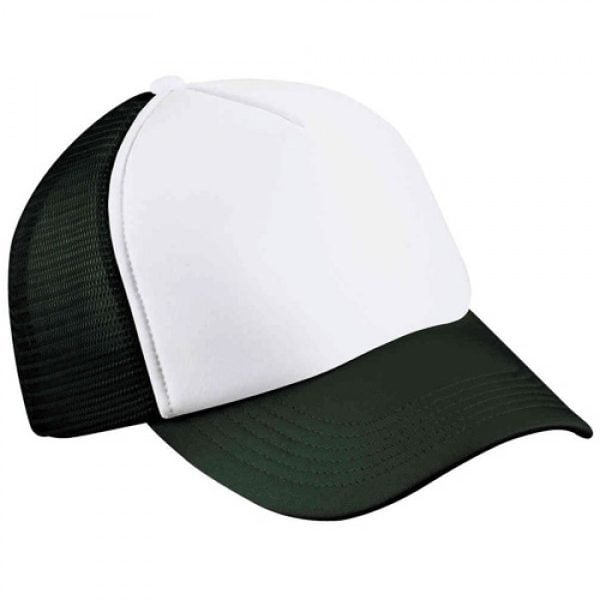 Gorra tipo trucker color negro con logo sublimado y bordado personalizado para empresas en Panamá