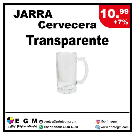 Jarra Transparente Hecha en Panamá, personalizadas a su gusto.