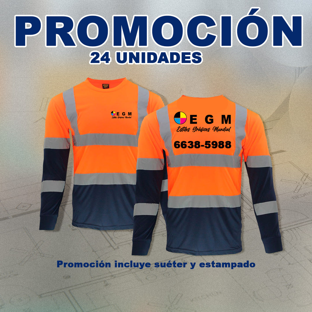 uniforme industrial, sueter con cinta reflectiva, polo con cinta reflectiva, compra en panama, construccion, articulo de construccion